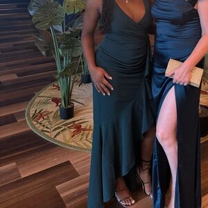 Elegant Dark Green Evening Gown